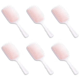 Kuber Industries Hair Brush | Bristles Brush | Hair Brush with Paddle | Detangles Hair Brush | Suitable For All Hair Types | Hair Brush Styling Hair | Pack of 6 | XH45PNK | Pink